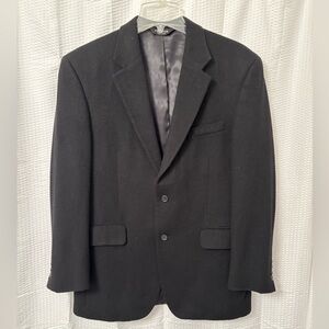 Jos A Bank 100% Camel Hair Blazer Men’s 40R Black Two Button Sport Coat